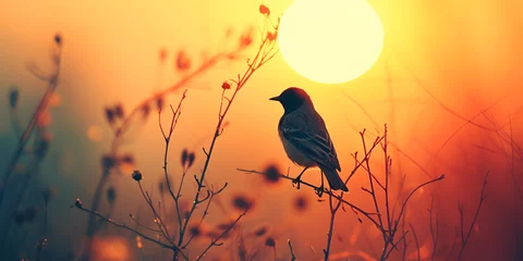 Foto op Plexiglas birds in the sunset,Silhouettes Against the Sky: Birds in the Sunset © MuhammadArif