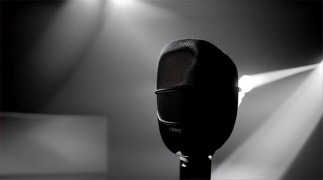 Microphone on Stage with Lights