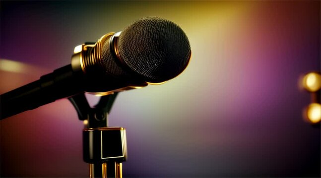 Microphone on Stage with Lights