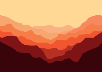 mountains landscape nature. Vector illustration in flat style.