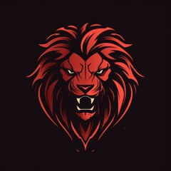 angry lion flat logo