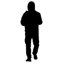 silhouette of a person wearing a hoodie