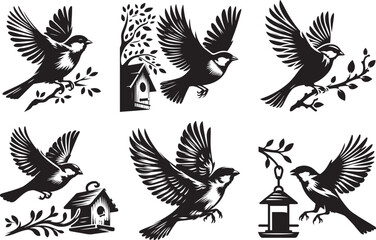 Sparrows with wings