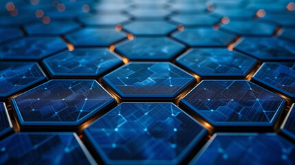 Obraz premium Close-up of cells of a photovoltaic system