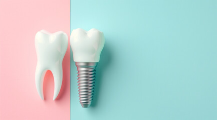 Dental implant with copy space for clarifications and benefits