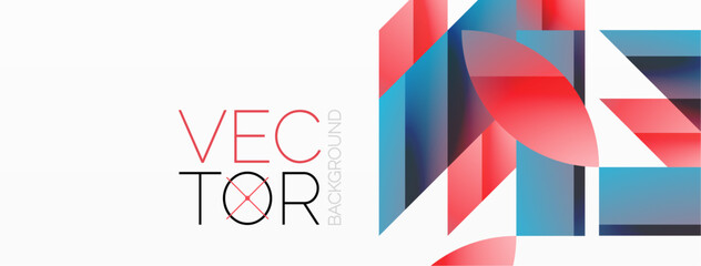 Obraz premium Assorted geometric shapes unite in a minimalistic abstract backdrop, offering a versatile canvas for contemporary design for digital designs, presentations, website banners, social media posts