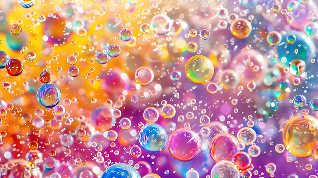 Colorful random bubbles abstract background AI Image Generative