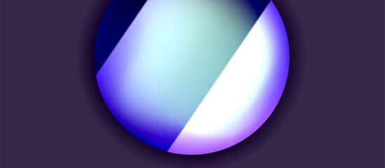 Glossy metal glowing circles geometric background. Minimal abstract composition. Vector illustration For Wallpaper, Banner, Background, Card, Book Illustration, landing page