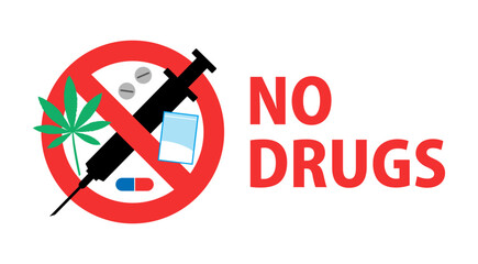 NO DRUGS：薬物禁止の標識