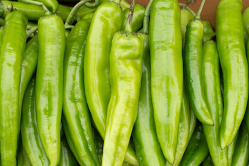 close up of sweet green peppers background.