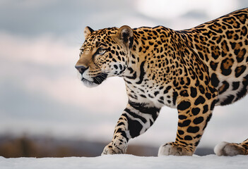 leopard in the snow