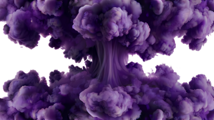 purple explosion isolated on transparent background - powder paint effect design element PNG cutout