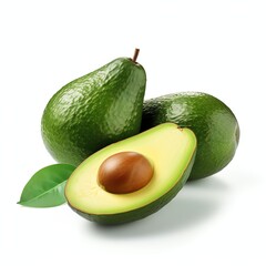 a green avocados, studio light , isolated on white background