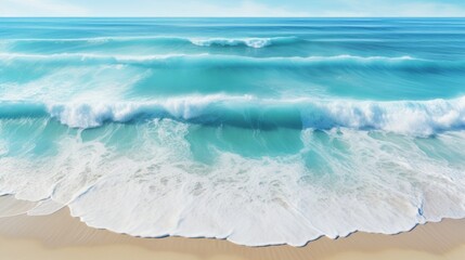 Seascape with blue sea and white sand