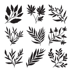 Set of branch and leaves vector	