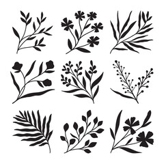 Set of branch and leaves vector	