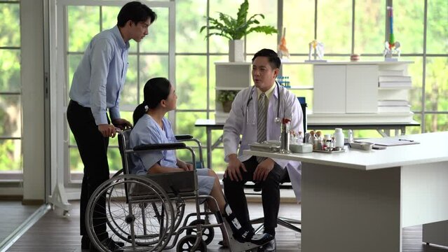 The doctor is currently examining and treating the patient, ready to provide consultation regarding the broken foot bone to facilitate a return to normal walking.