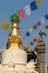 Small stupa beside Swayambhunath Stupa(Monkey Temple), Kathmandu, Nepal, the World Hritage Site...