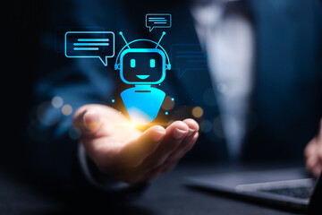 AI Chatbot intelligent digital customer service. Artificial intelligence automatically respond to...