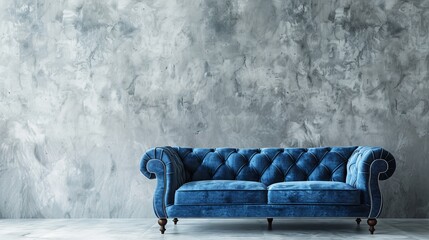 blue armchair in the room