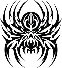 modern tribal tattoos of spider, tarantulas, abstract line art, and minimalist contour