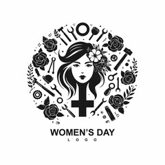 Vector happy women's day logo 8 march free vector