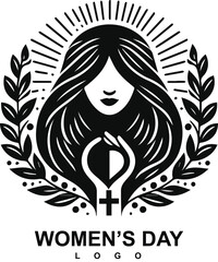 Vector happy women's day logo 8 march free vector