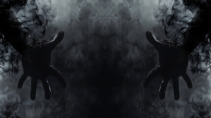 Copy space skull with smoke effect scream horror background AI Image Generative. - obrazy, fototapety, plakaty