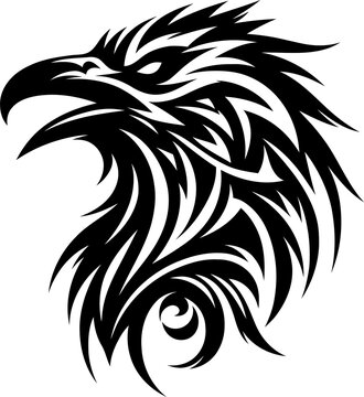 recommend clip art: modern tribal tattoo raven, crow, abstract line art, minimalist contour. Vector
                    