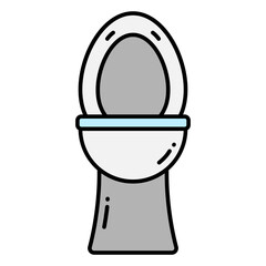 Illustration of Toilet Seat design Filled Icon