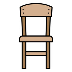 Illustration of Wooden Chair design Filled Icon