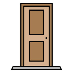 Illustration of Closed Door design Filled Icon