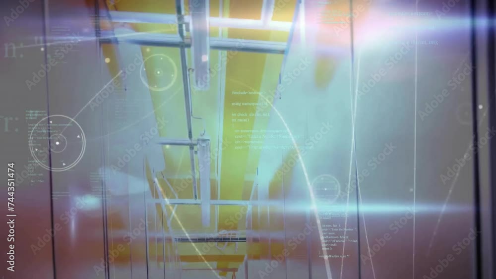 Poster animation of data processing and network of connections