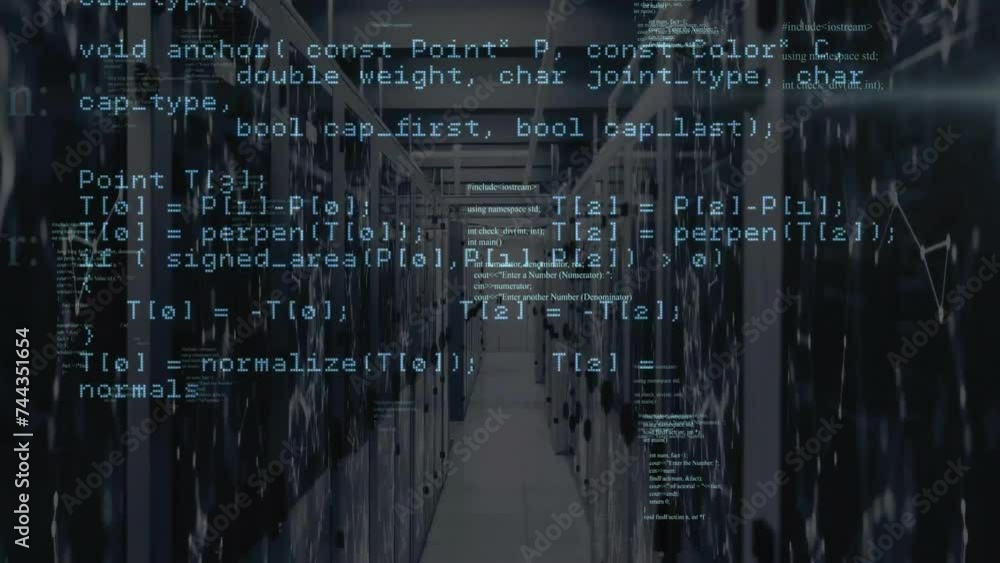 Poster animation of data processing over computer servers