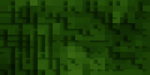 Modern abstract geometric green block pattern with squares, Geometric background in Origami style with soft green square and triangle shapes, Green Squares Background with geometric pattern.