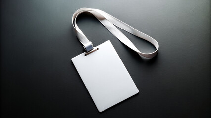 A blank ID card mockup with ribbon