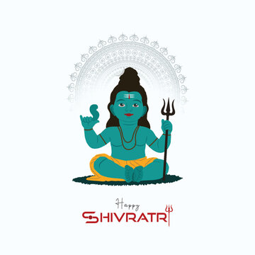 happy, Maha Shivratri, poster, |vector. Lord. Shiva, For | Maha Shivratri | Hindu, Religion, festival, Shivratri. post. and Greeting Card Indian, Maha, Shivaratri, Social, Media, template.