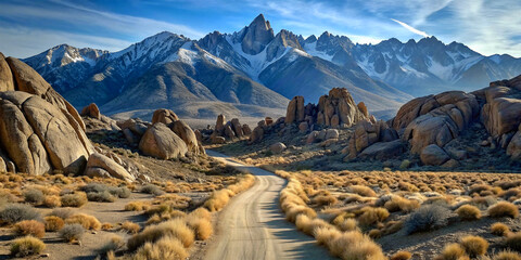 Alabama Hills route featuring California's Mount Whitney