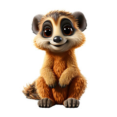 Obraz premium Cute Meerkat Cartoon Illustration Isolated on Transparent Background