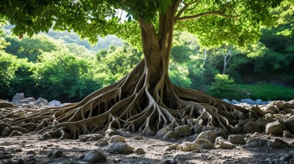 roots of a tree - obrazy, fototapety, plakaty