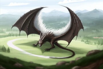 SureHere s a prompt for midjourney a dragon plowing a field.
