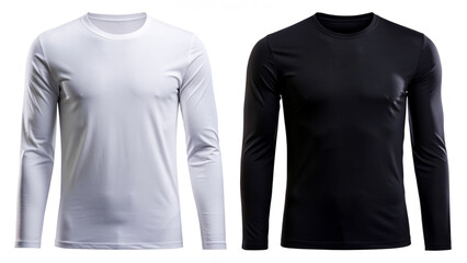 Two black and white long sleeve t-shirt mock up