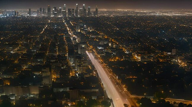 view of Los Angeles at night