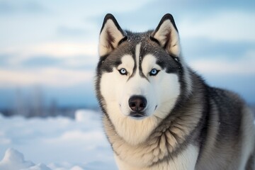 Siberian husky animal. Nature wolf. Generate Ai