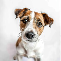 dog portrait, cute terrier looking into the camera