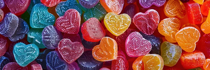 Keuken spatwand met foto Colorful heart-shaped candies © Brian
