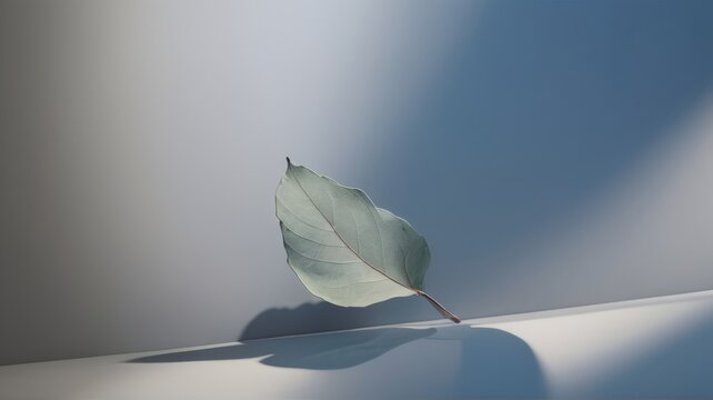 Dry leaf with shadow minimalist wallpaper