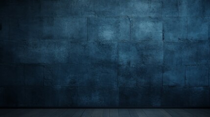 Dark blue grunge wall with copy space minimalist wallpaper - obrazy, fototapety, plakaty
