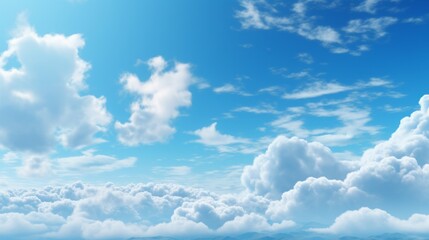 Cloudy blue sky abstract background, blue sky background with tiny clouds - obrazy, fototapety, plakaty