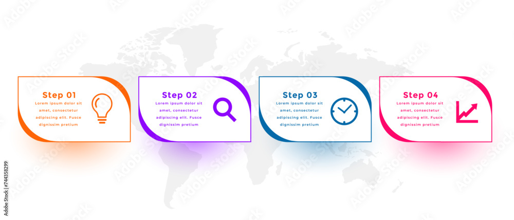 Wall mural modern infographic timeline chart template with step-by-step process